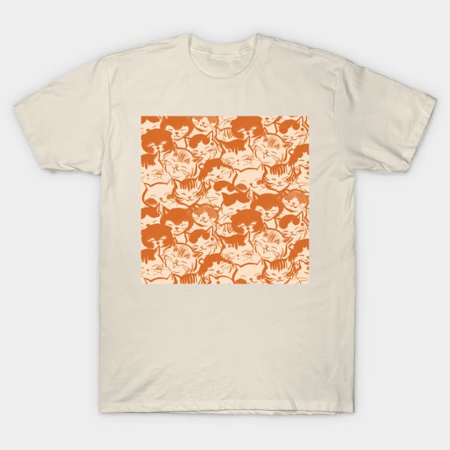 Happy cats faces (orange) T-Shirt by juliewu